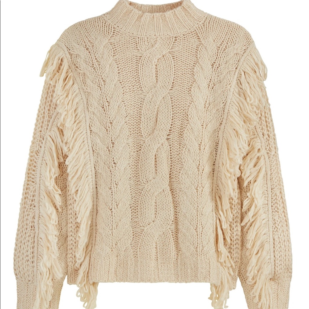 525 AMERICA CABLE FRINGE PULLOVER IN CREAM